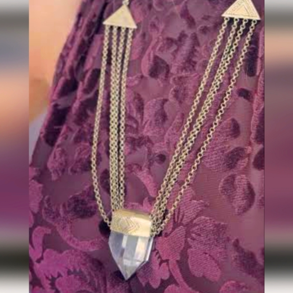 Spell Prism Bomb large crystal necklace vintage rare swap / sells offers (brass)